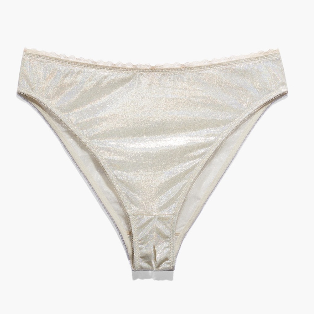 Savage X Fenty Crotchless High Rise/Leg Bikini in Iridescent Sunset NWT 2XL